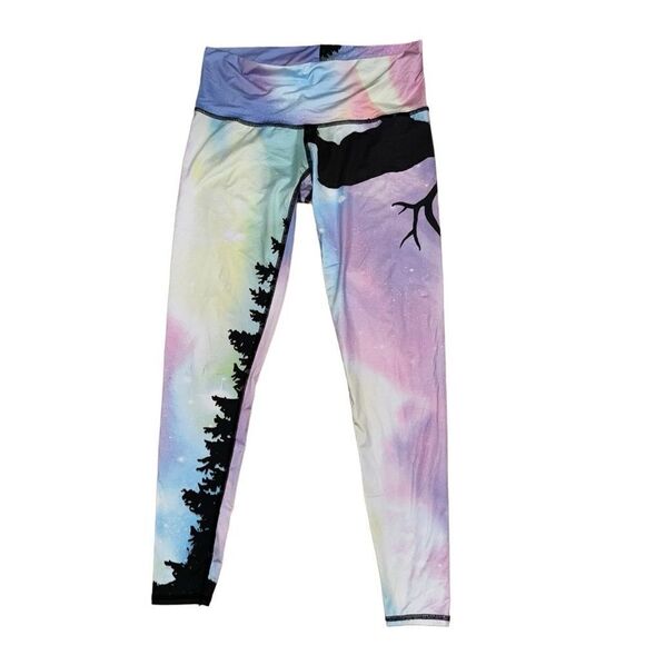 REVOLVE | Teeki | Northern Lights Rainbow Moose Yoga Leggings - Size Large - Picture 4 of 9